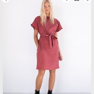 NWOT / Penelope Linen Dress / Mustard Yellow / similar to NotPerfectLinen